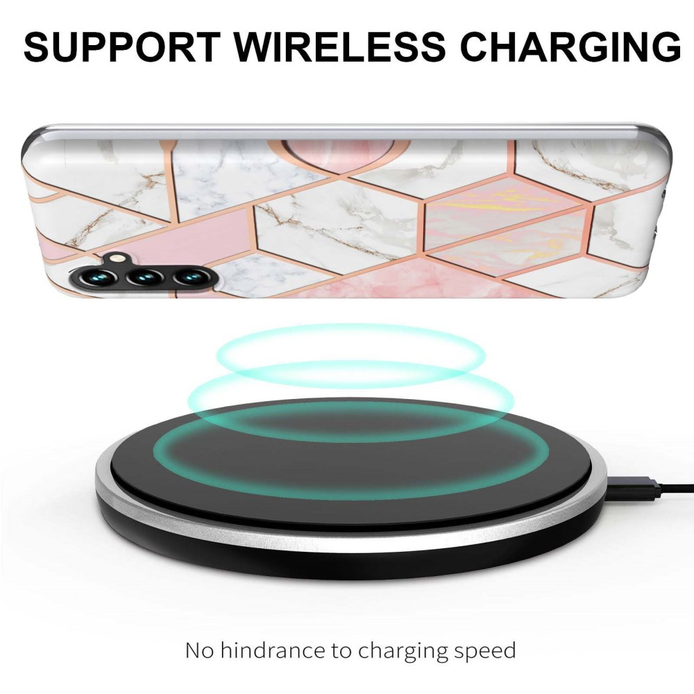 Samsung A14 5G Tracy nugarėlė MILKY WAY MARBLE Geometric marble white/pink 2