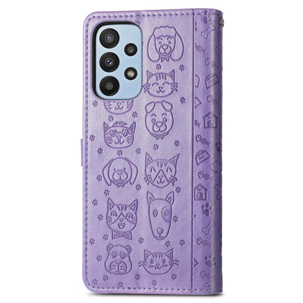Samsung A23/A23 5G Tracy MEZZO violetinis Cat and Dog dėklas 4