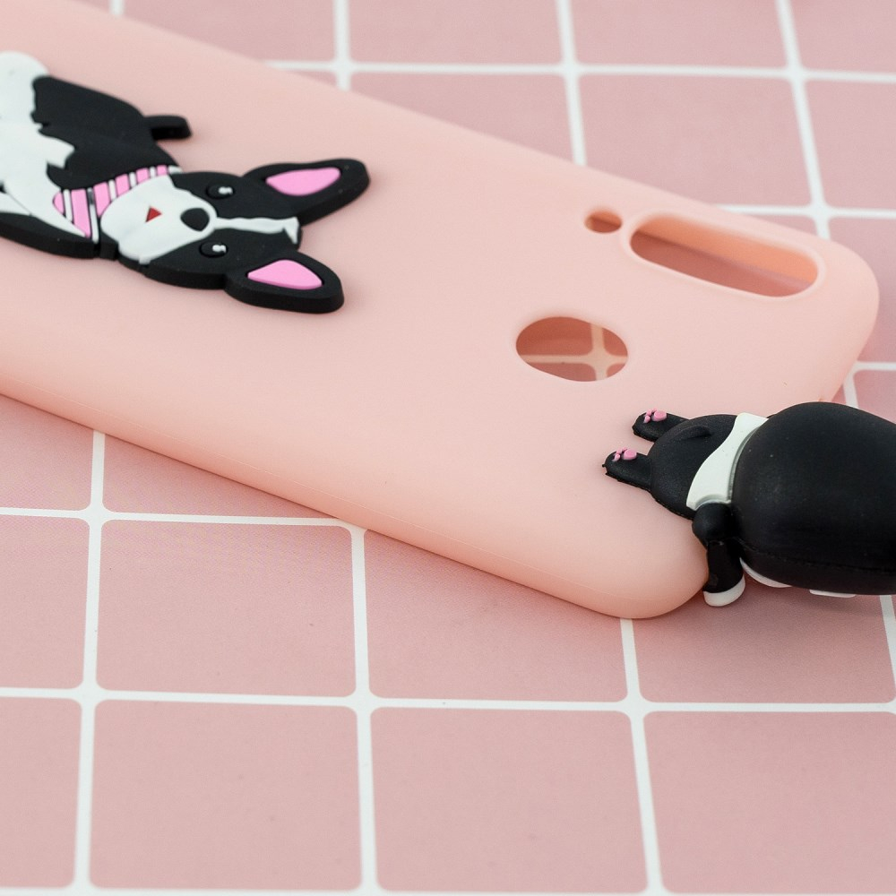 Samsung A30/A20 šviesiai rožinė nugarėlė Dog 4D 1