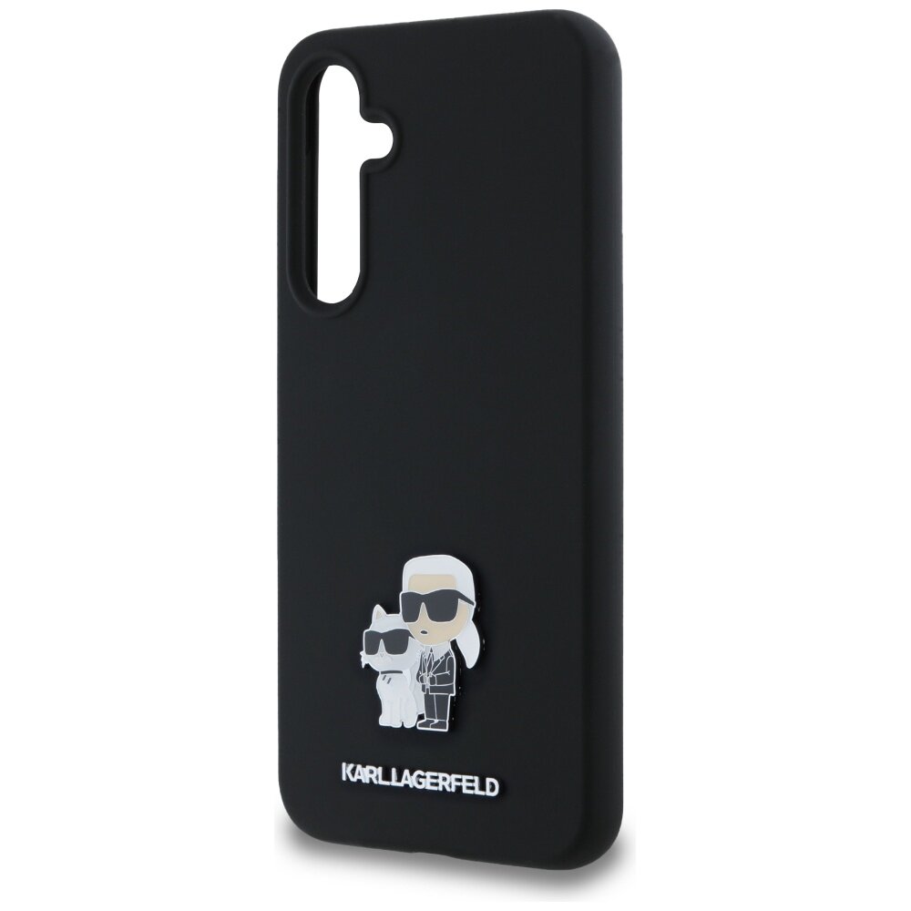 Samsung A35 5G black Liquid Silicone Karl&Choupette Metal Pin KARL LAGERFELD nugarėlė 5