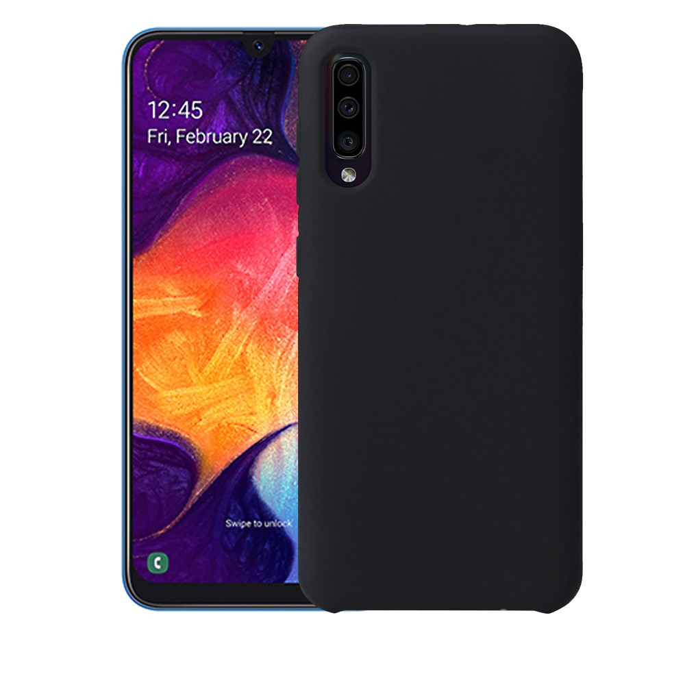 Samsung A50 juoda SILICONE nugarėlė