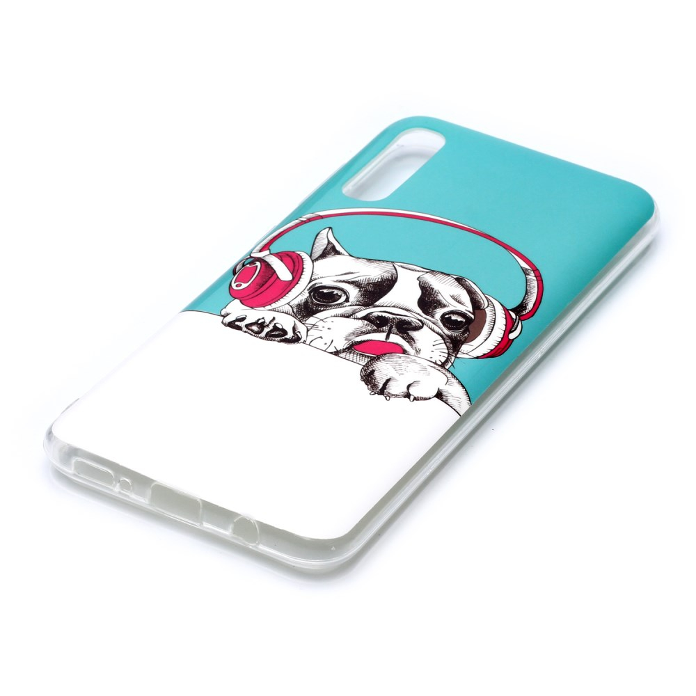 Samsung A50 Tracy šviečianti tamsoje nugarėlė Dog with Headset 2