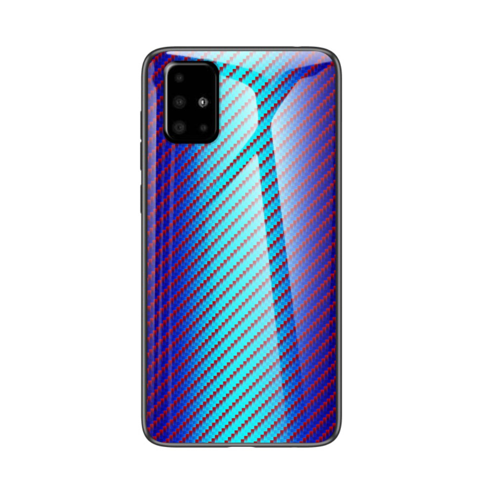 Samsung A71 mėlyna CARBON GLASS nugarėlė 1