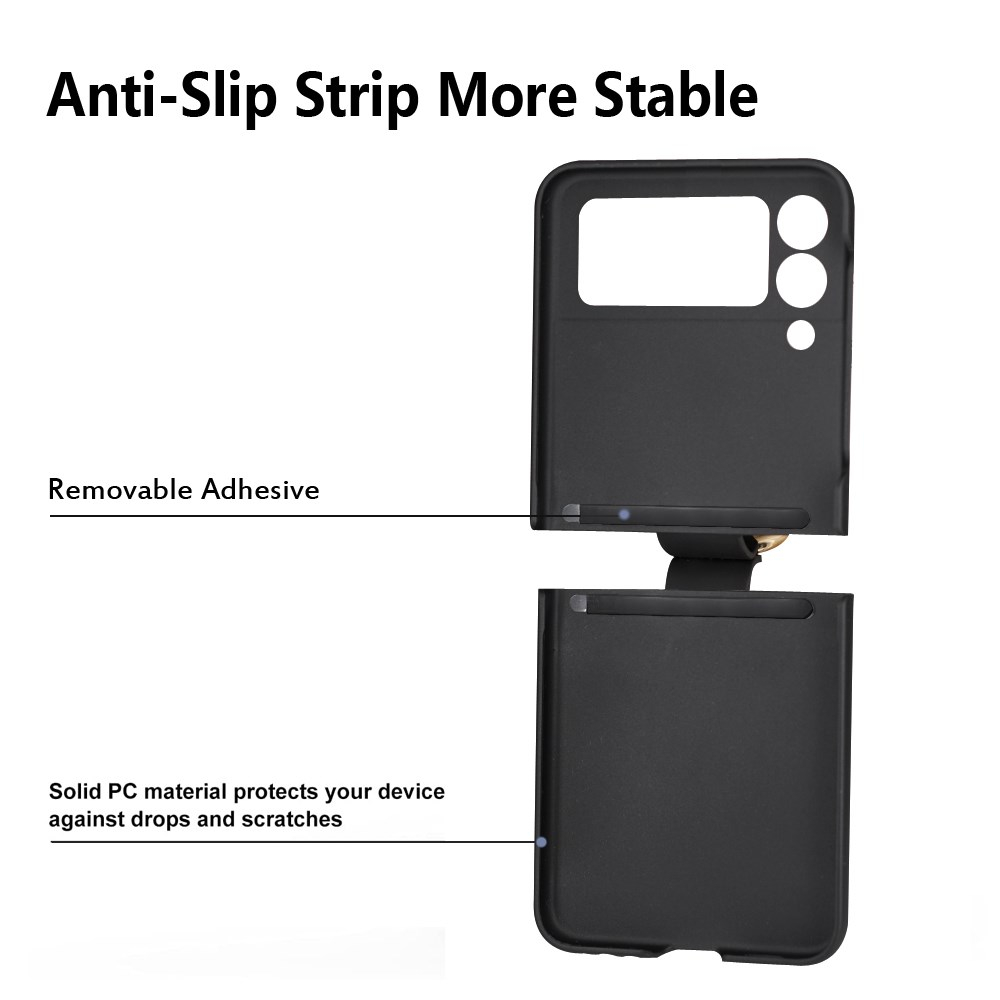 Samsung FLIP3 5G Tracy matte black plastikinė su žiedu nugarėlė 5