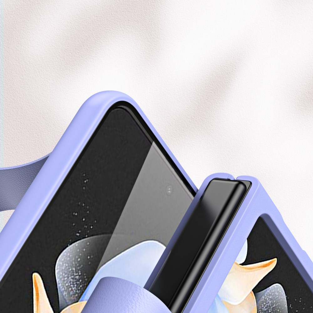 Samsung FLIP5 5G Tracy matinė juoda plastikinė Finger Strap nugarėlė 5