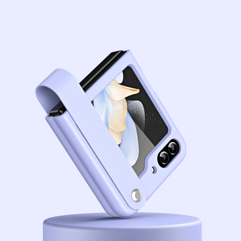 Samsung FLIP5 5G Tracy matinė violetinė plastikinė Finger Strap nugarėlė 1