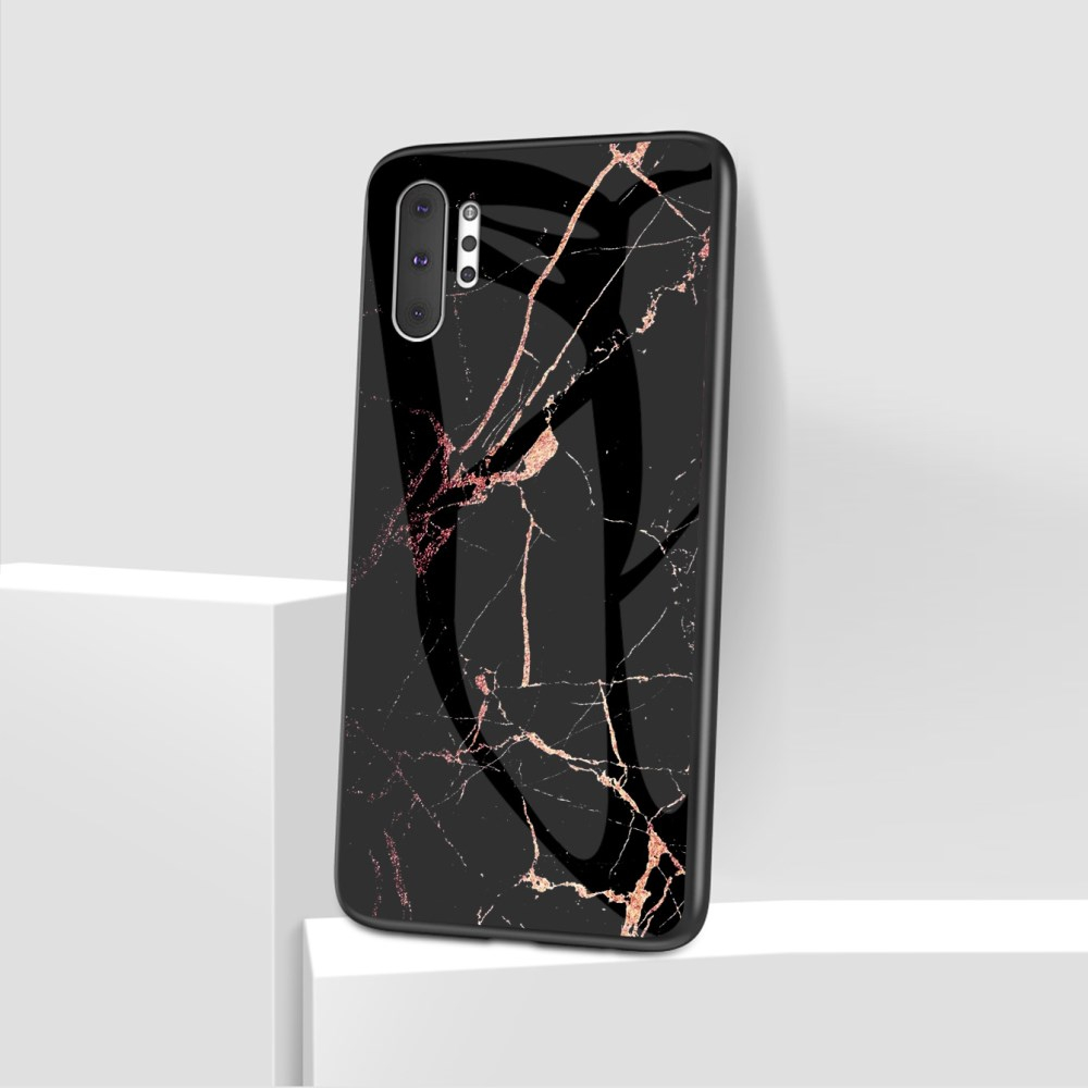 Samsung Note 10 PLUS nugarėlė GLASS Black marble