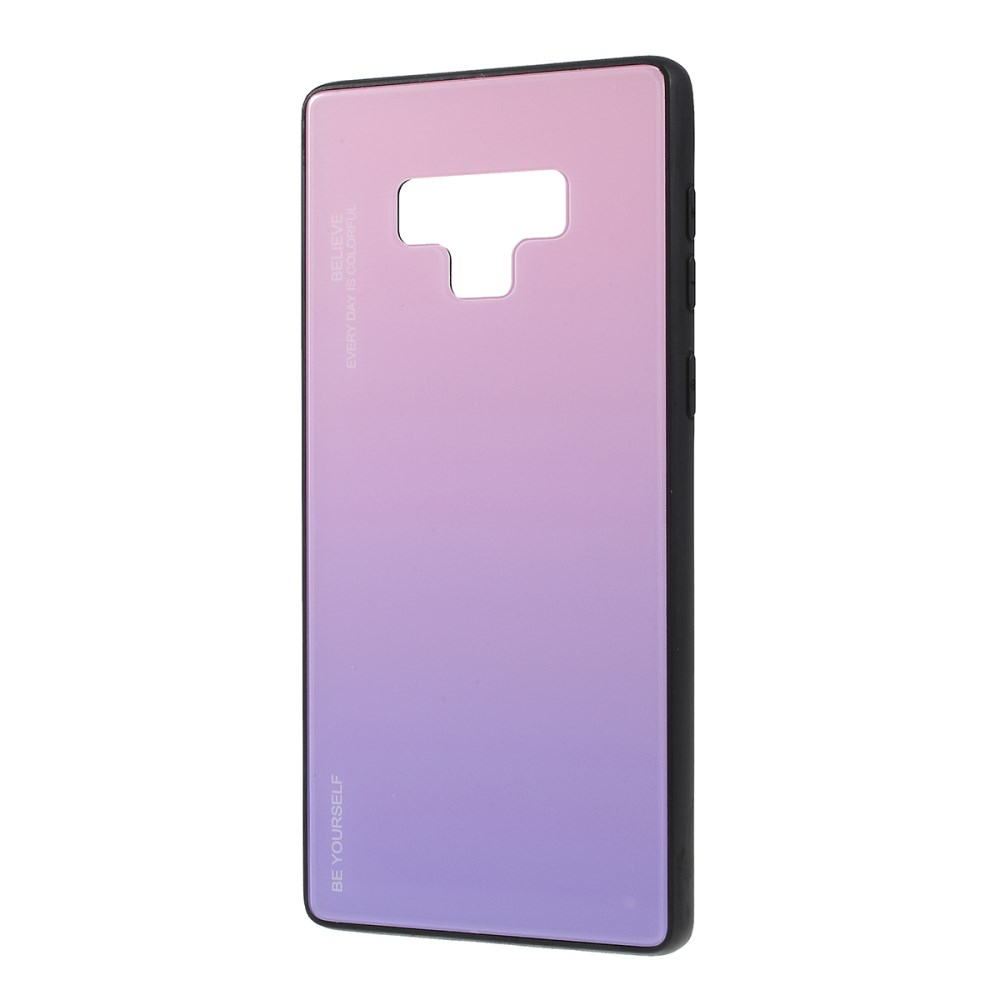 Samsung Note 9 rausva+alyvinė tracy GLASS nugarėlė 1