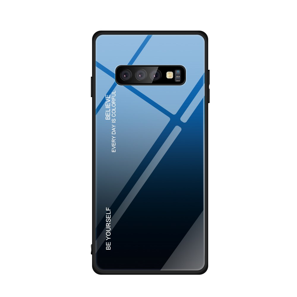 Samsung S10 PLUS mėlyna+juoda tracy GLASS nugarėlė 3