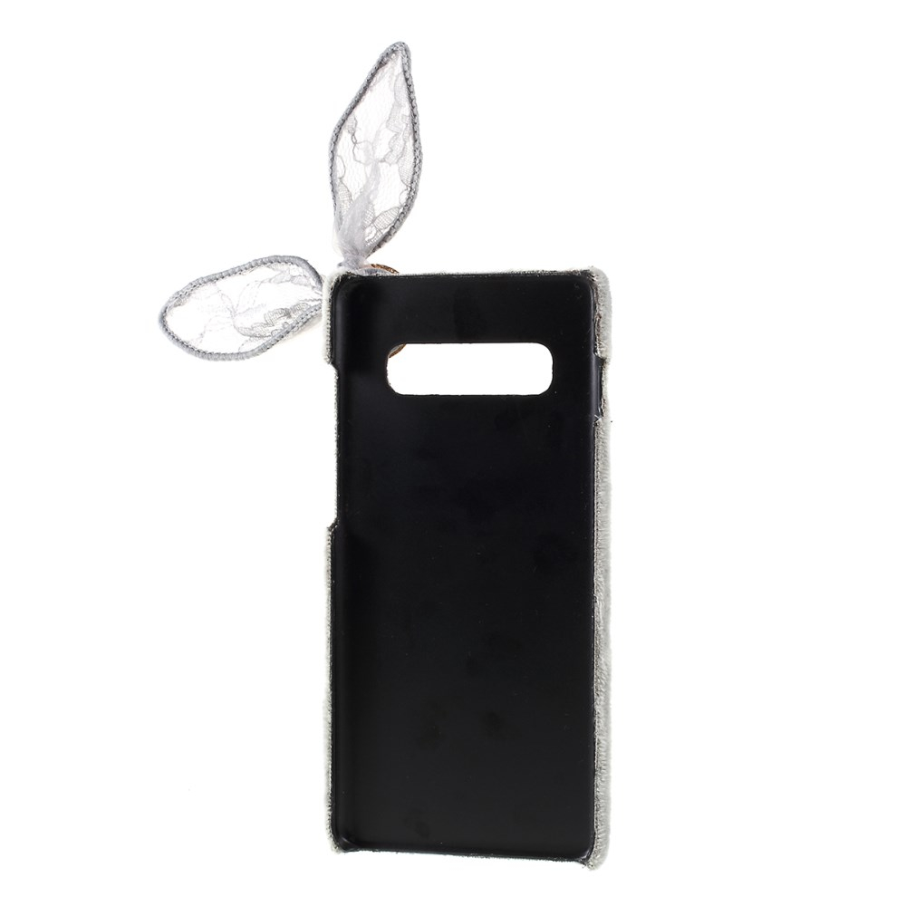 Samsung S10 PLUS pilka nugarėlė Fluffy rabbit decor 4