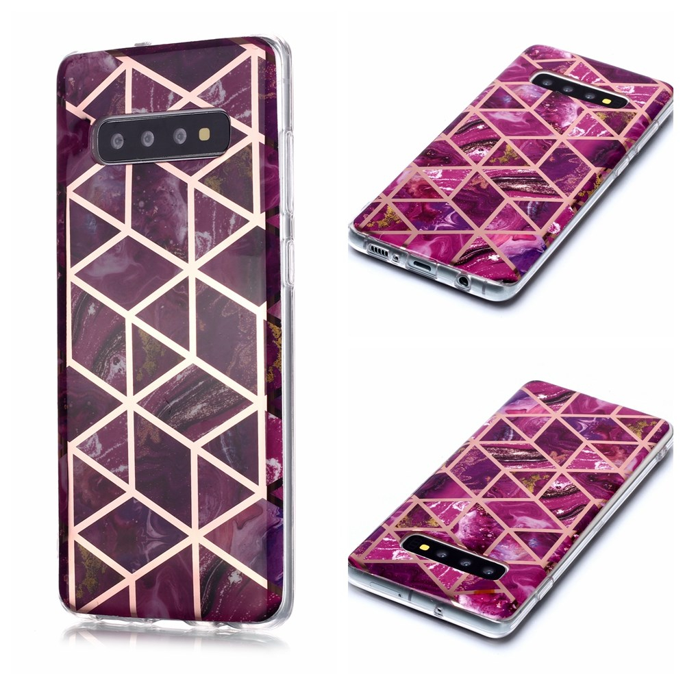 Samsung S10 PLUS Tracy nugarėlė Geometric Purple marble