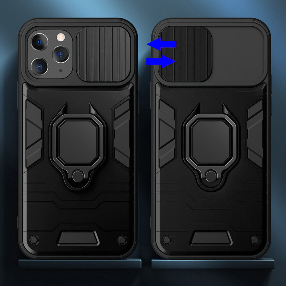 Samsung S20 FE black RING ARMOR WITH CAMSHIELD nugarėlė 1