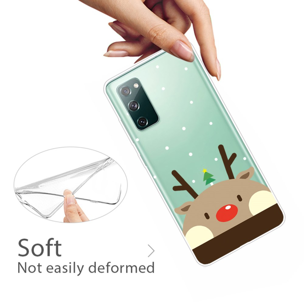 Samsung S20 FE skaidri nugarėlė Deer red nose 2