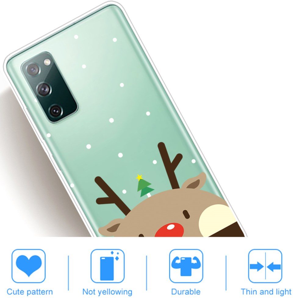 Samsung S20 FE skaidri nugarėlė Deer red nose 4