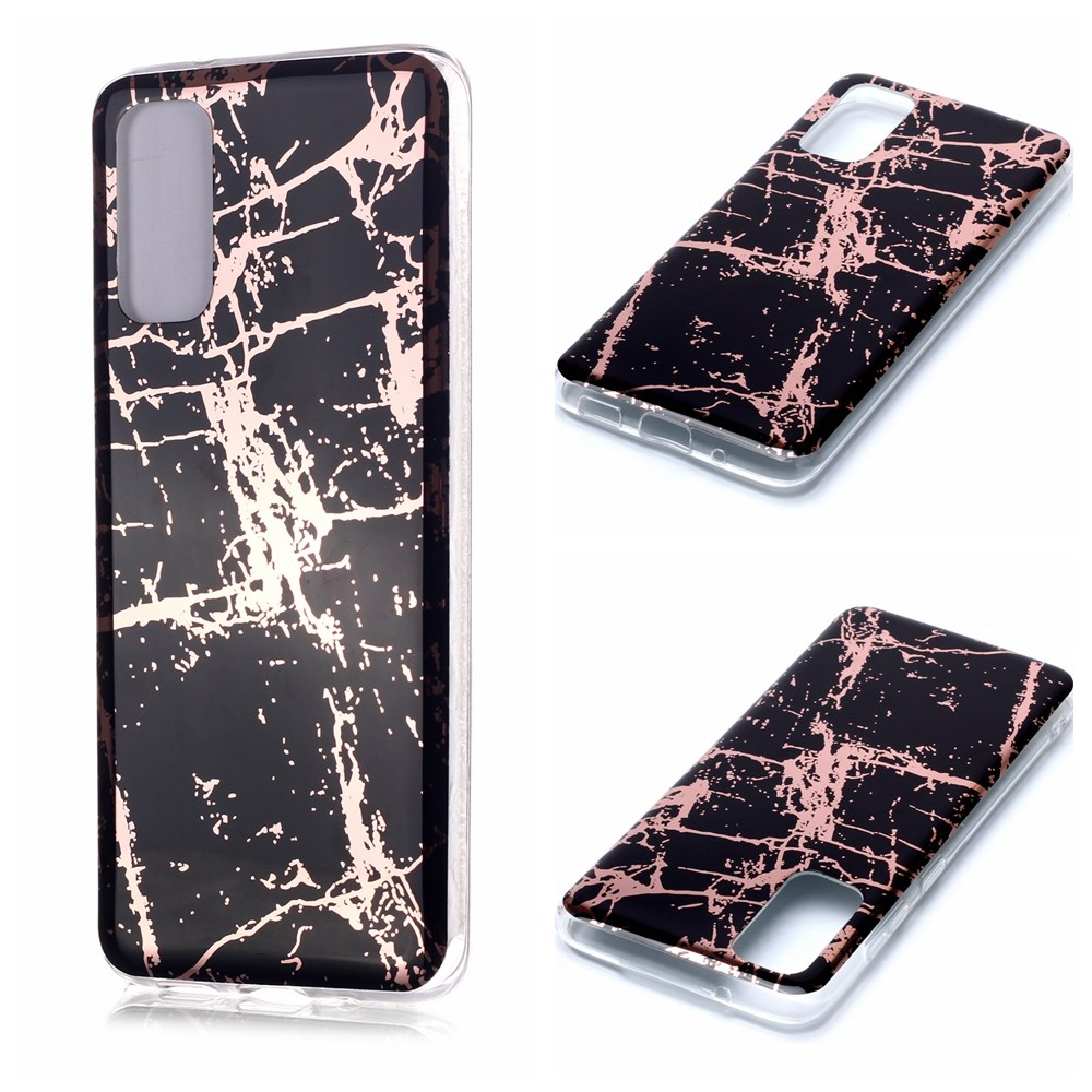 Samsung S20 Tracy nugarėlė Black&gold Marble