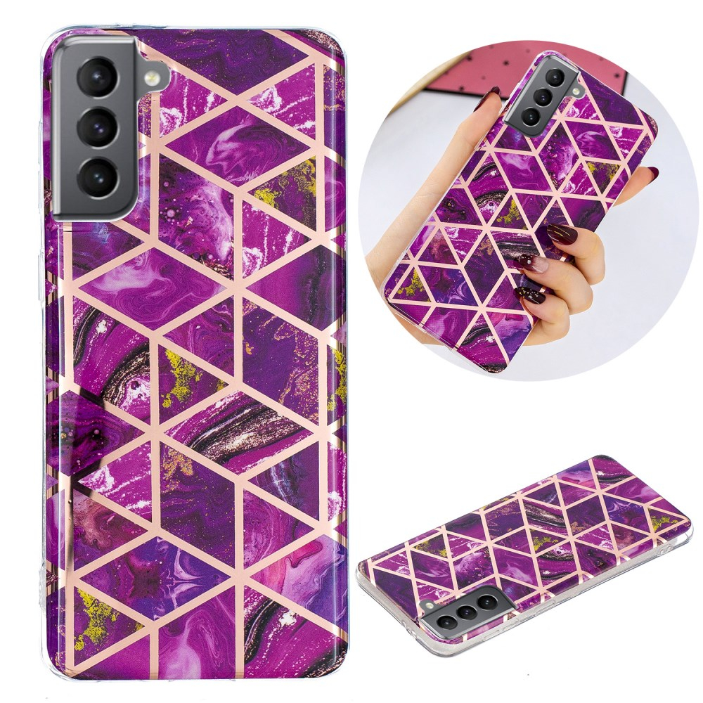 Samsung S21 FE tracy nugarėlė Geometric marble purple 3