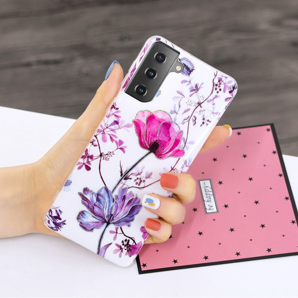 Samsung S21 PLUS balta Tracy nugarėlė Lotus Flower 4