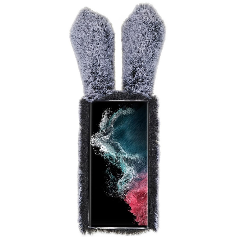 Samsung S22 ULTRA dark grey nugarėlė Fluffy rabbit 1