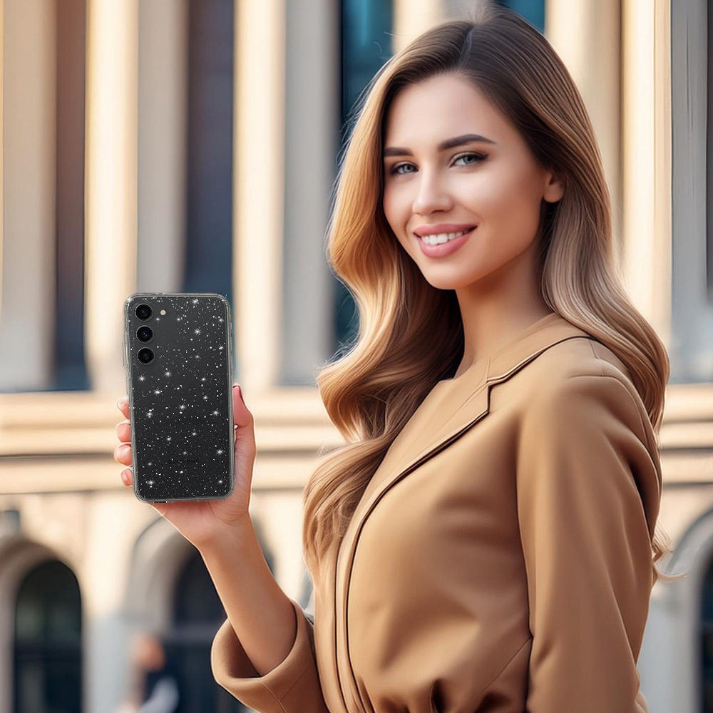 Samsung S23 clear Crystal Glitter nugarėlė 3