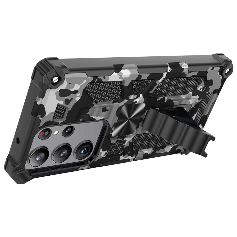 Samsung S23 ULTRA juoda camouflage ARMOR METAL nugarėlė 2