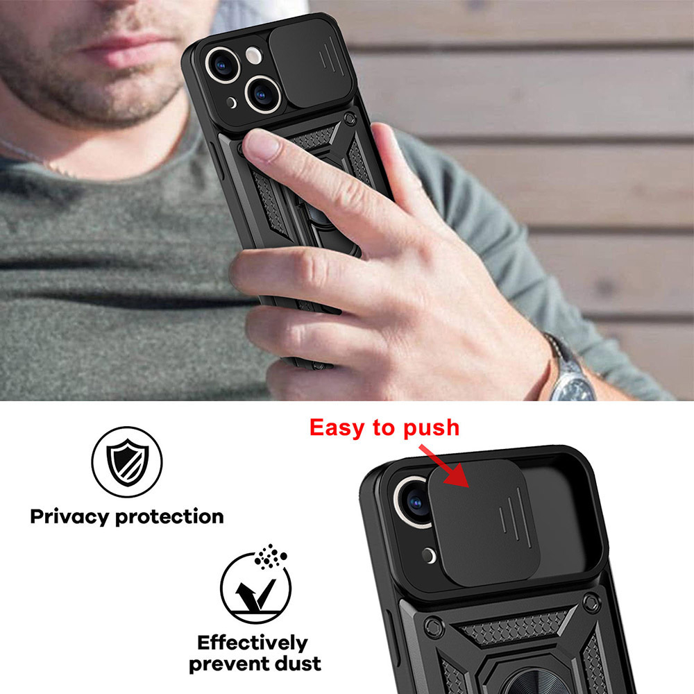 Samsung S23 ULTRA black RING ARMOR WITH CAMSHIELD nugarėlė 8
