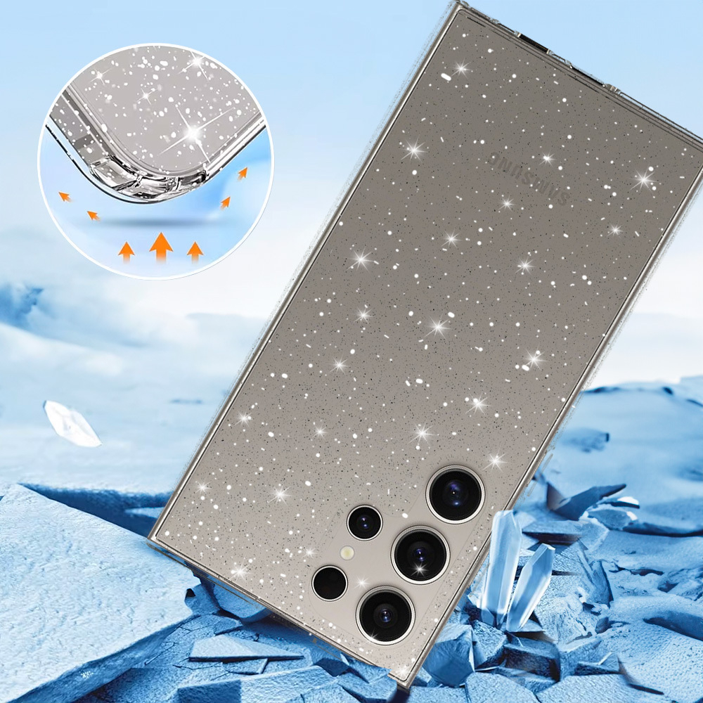 Samsung S23 ULTRA skaidri Crystal Glitter nugarėlė 2
