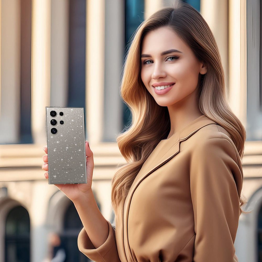 Samsung S23 ULTRA skaidri Crystal Glitter nugarėlė 3