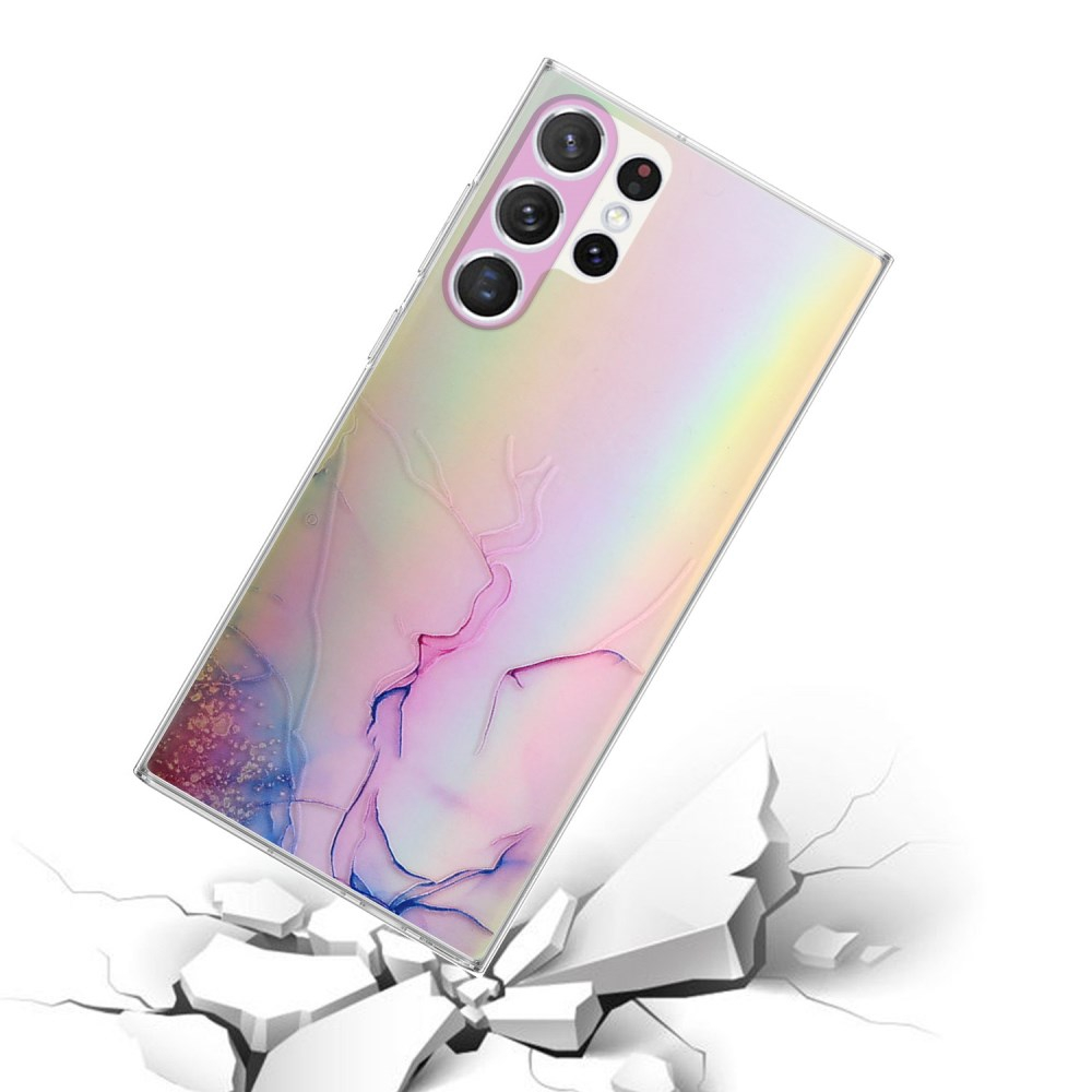 Samsung S23 ULTRA Tracy nugarėlė LASER MARBLE Yellow/Pink 1