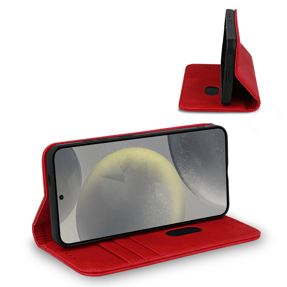 Samsung S24 FE red Velvet Smart dėklas 5