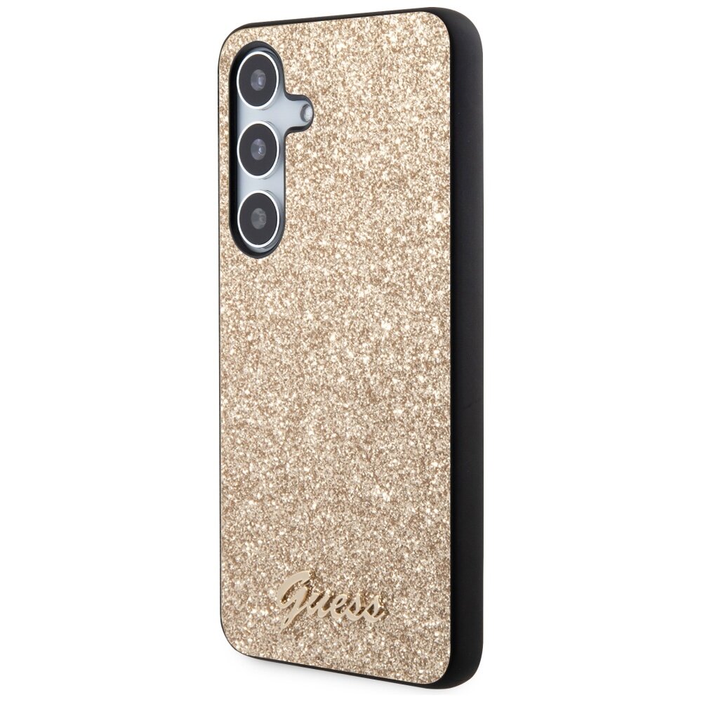 Samsung S24 gold Glitter Script GUESS nugarėlė 1