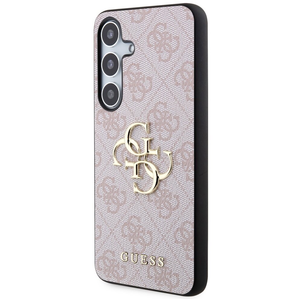 Samsung S24 pink Big Metal Logo GUESS nugarėlė 1