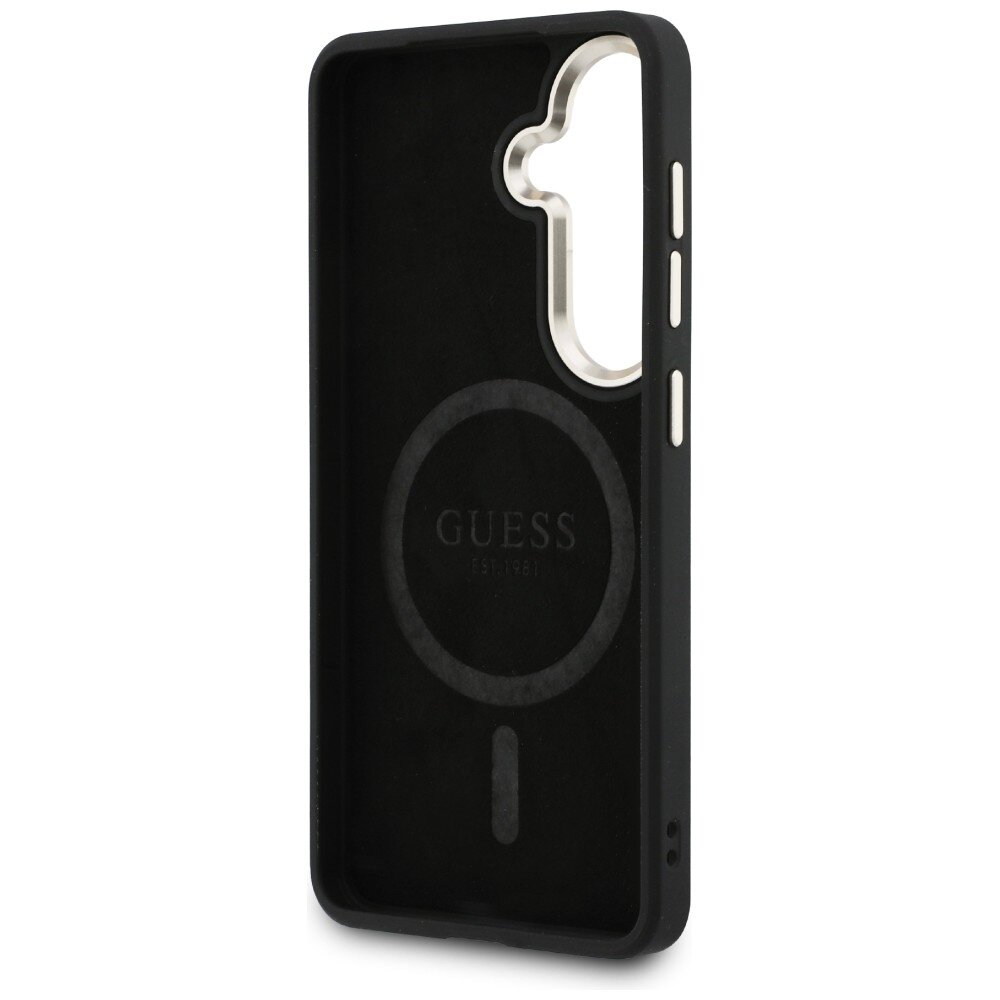 Samsung S26+ black MagSafe PU 4G Ring Classic Logo GUESS nugarėlė 3