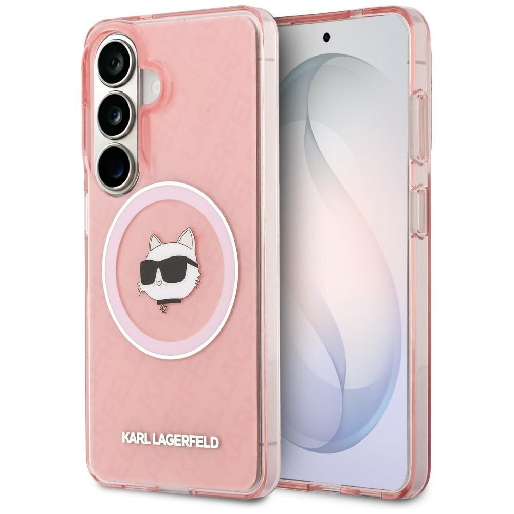 Samsung S26 pink MagSafe IML Repeated Choupette KARL LAGERFELD nugarėlė