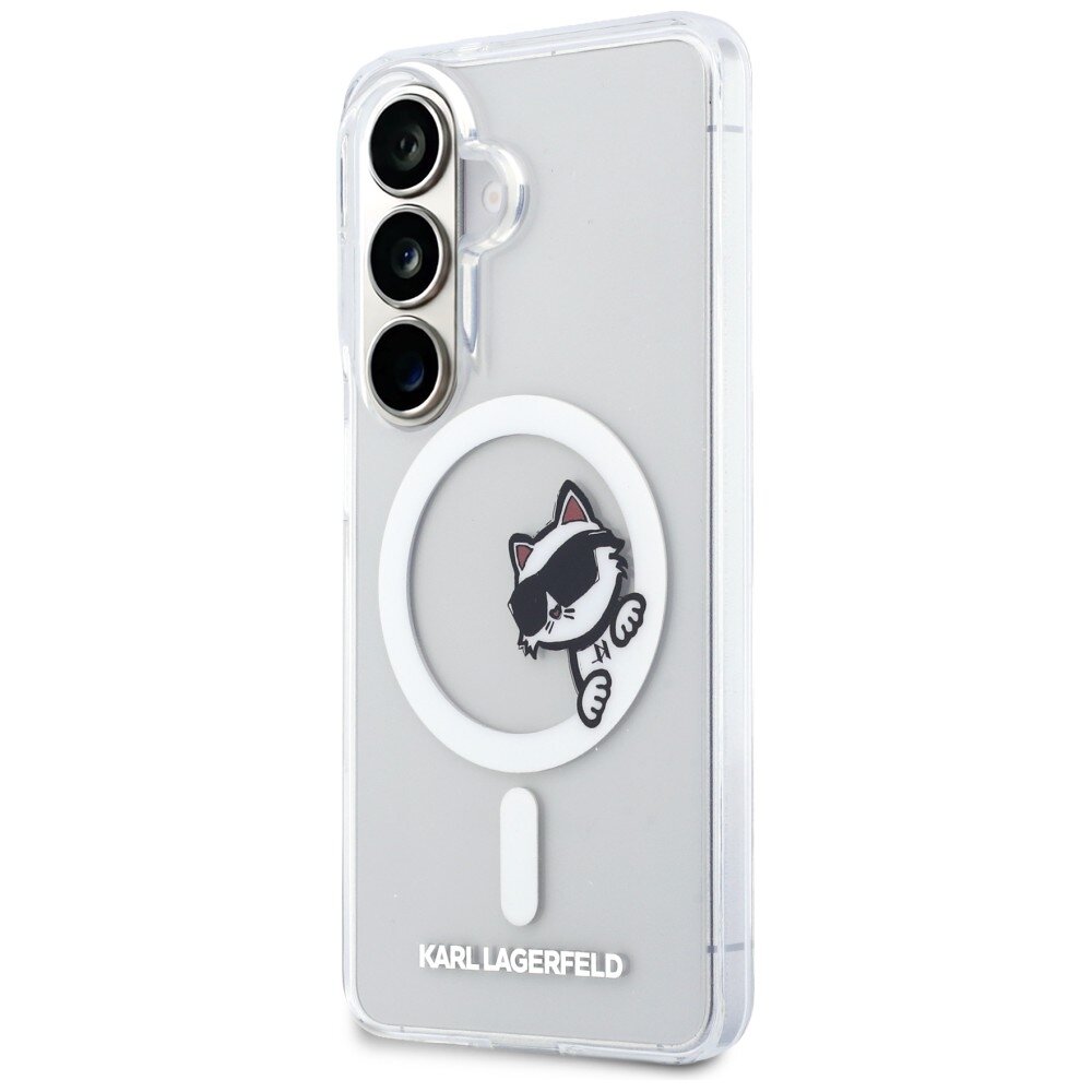 Samsung S26+ transparent MagSafe IML Choupette Peekaboo KARL LAGERFELD nugarėlė 1