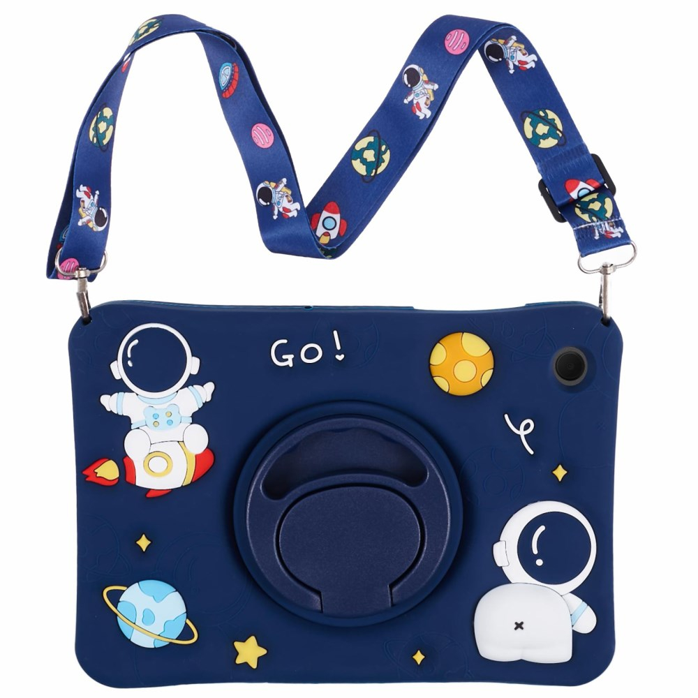 Samsung Tab A8 10.5" ARMOR KIDS Astronaut blue su kojele ir virvute nugarėlė 1