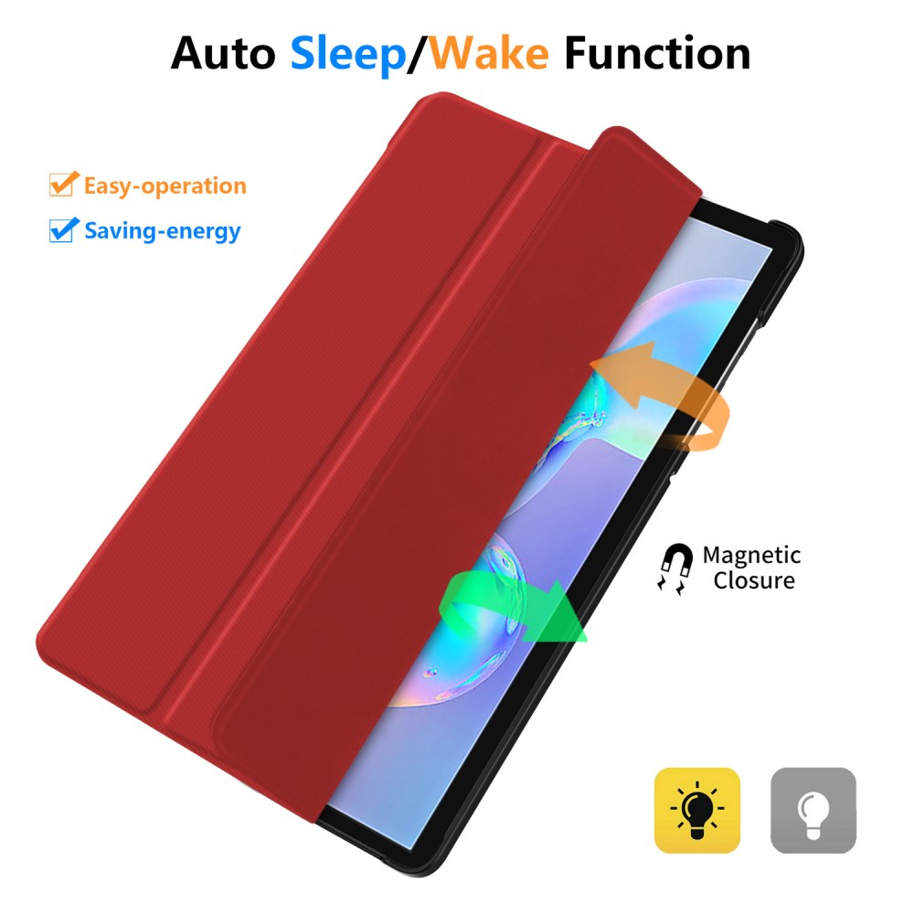 Samsung Tab S6 10.5 raudonas S PEN TRIFOLD dėklas 7