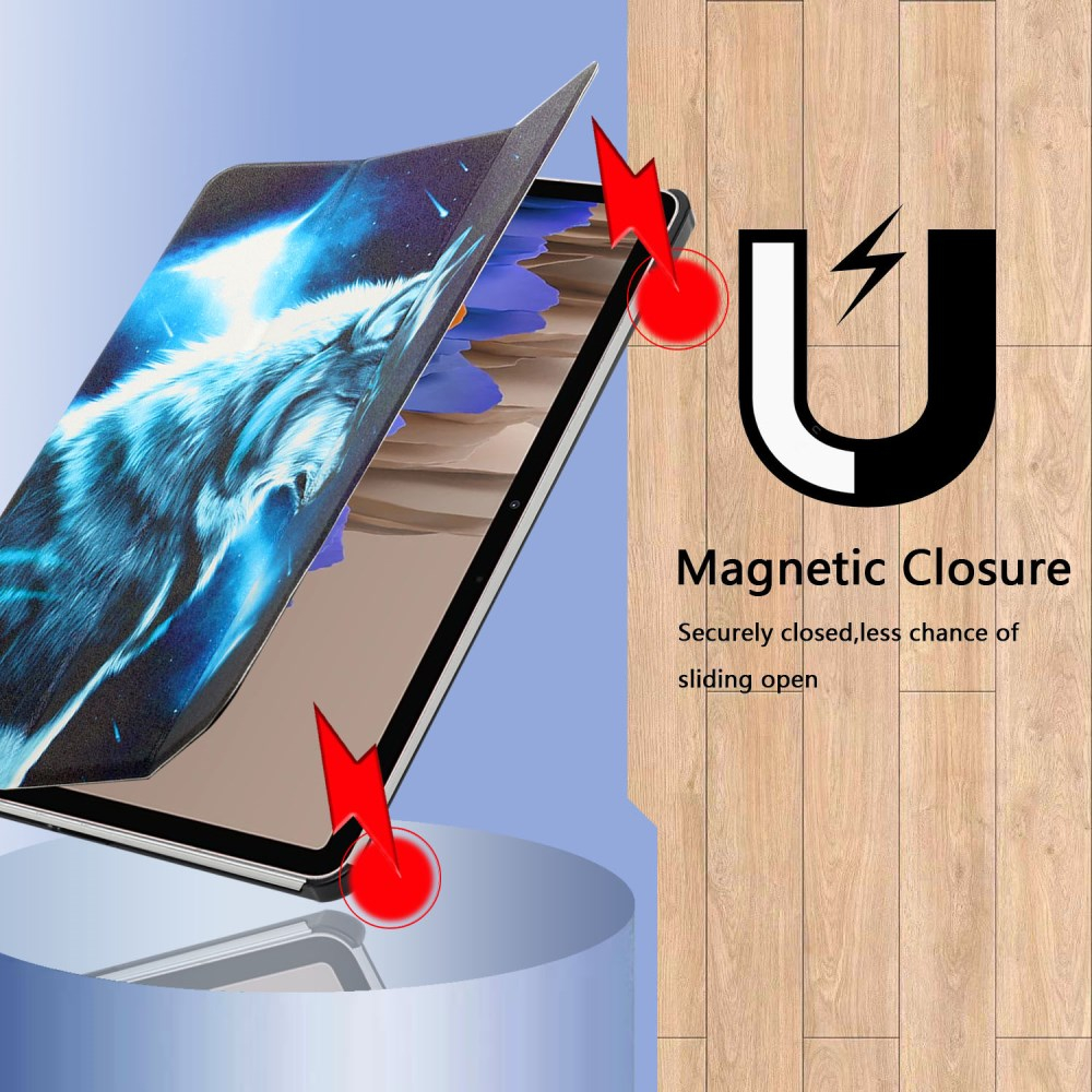 Samsung TAB S7 FE/ S7+/ S8+ 12,4" TRIFOLD dėklas Wolf 2