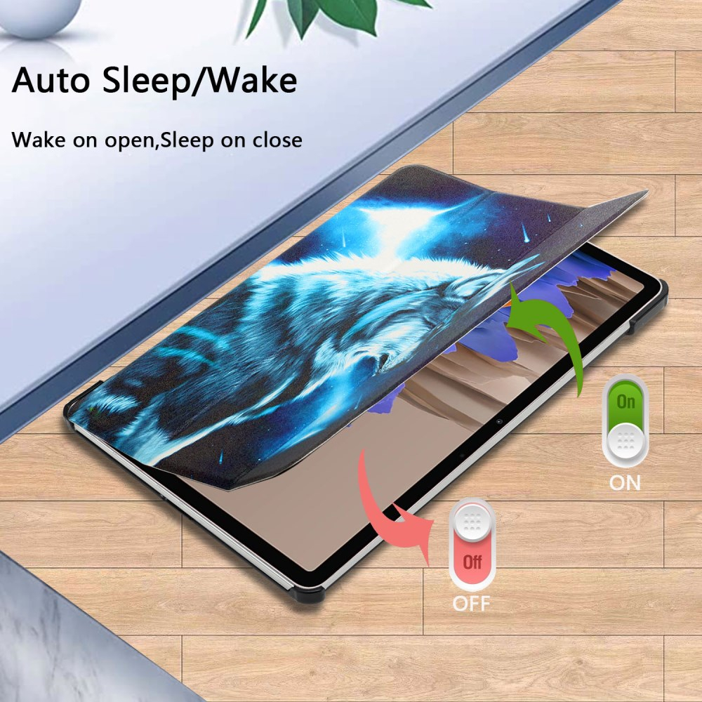 Samsung TAB S7 FE/ S7+/ S8+ 12,4" TRIFOLD dėklas Wolf 3