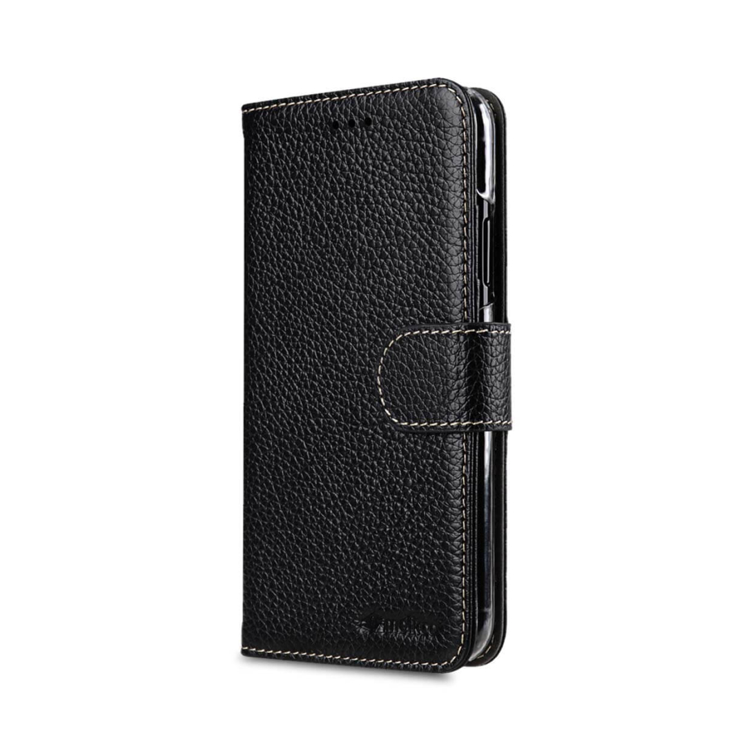 Samsung S10e juodas odinis MELKCO WALLET BOOK dėklas 2