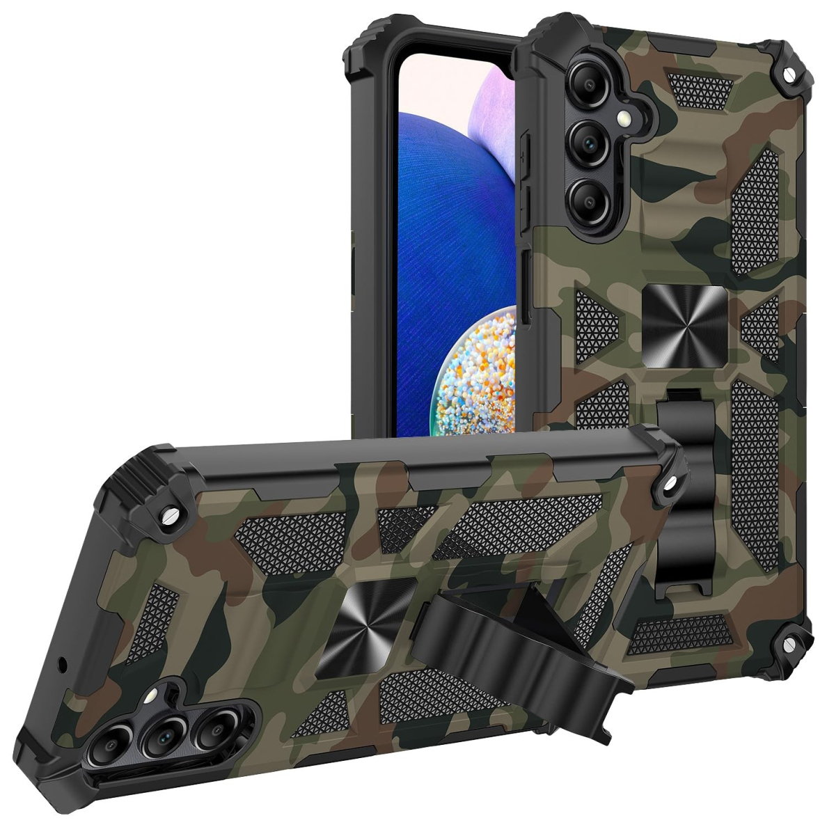 Samsung A16 5G green camouflage ARMOR METAL nugarėlė