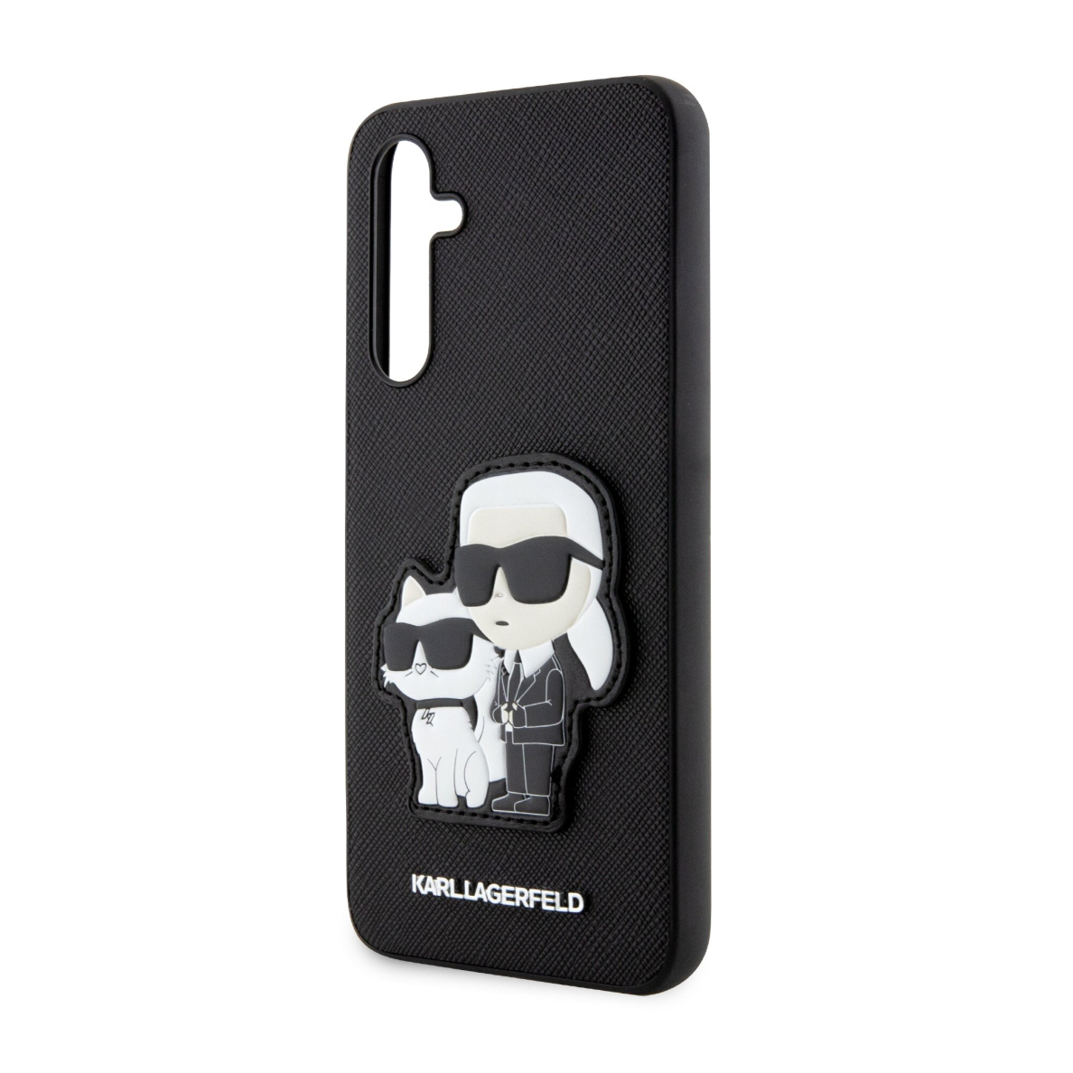 Samsung A34 5G black NFT Saffiano Karl and Choupette KARL LAGERFELD nugarėlė 3