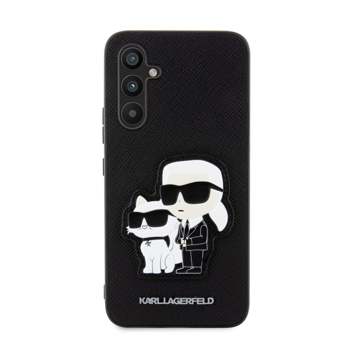 Samsung A34 5G black NFT Saffiano Karl and Choupette KARL LAGERFELD nugarėlė 5