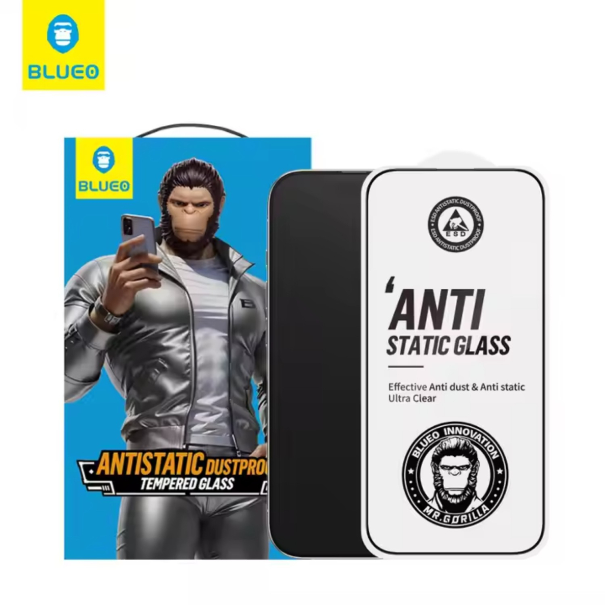 Samsung A42 5G juodas pilnas Mr.Monkey 5D stiklas