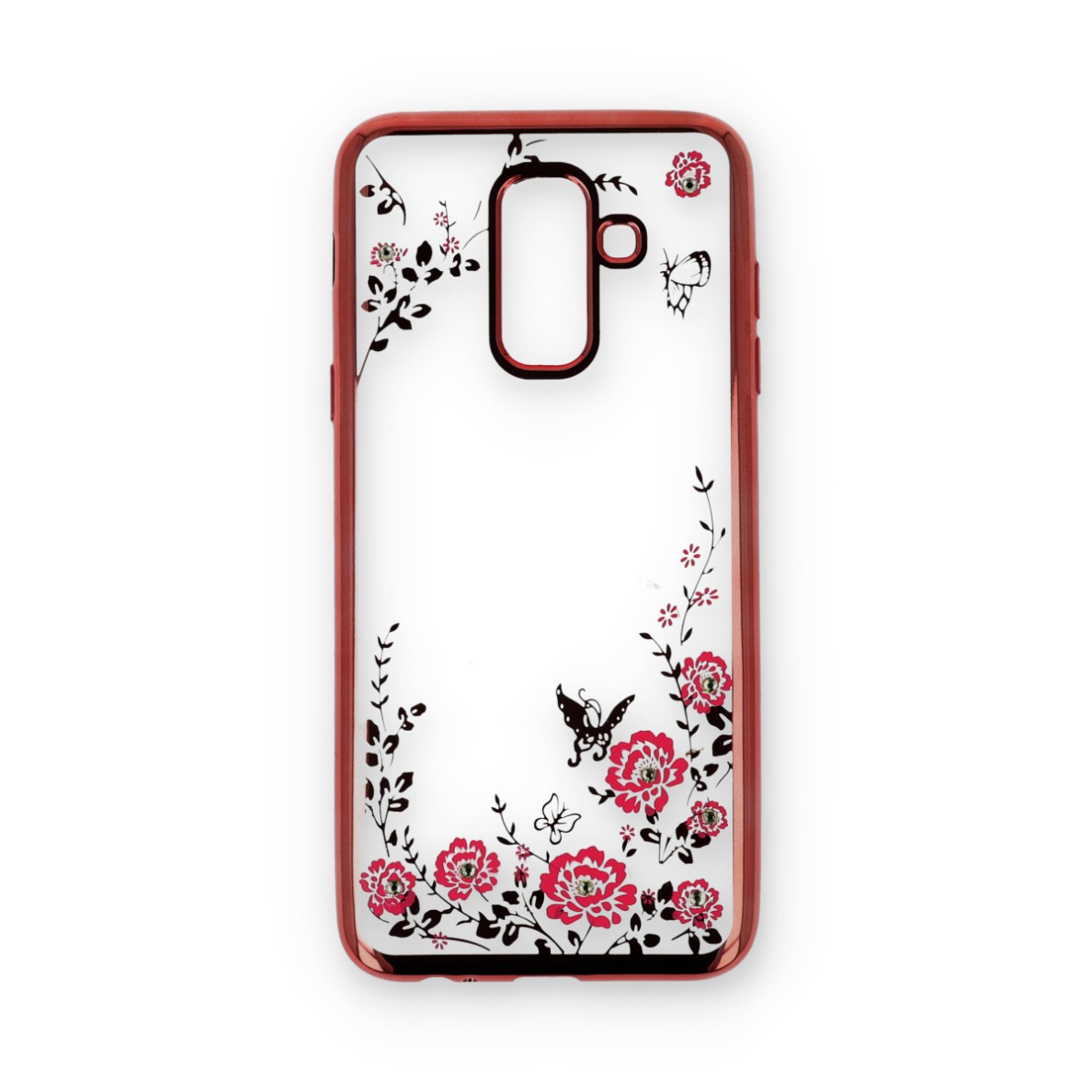 Samsung A6 PLUS 2018 Perfect Flowers rausva nugarėlė 1