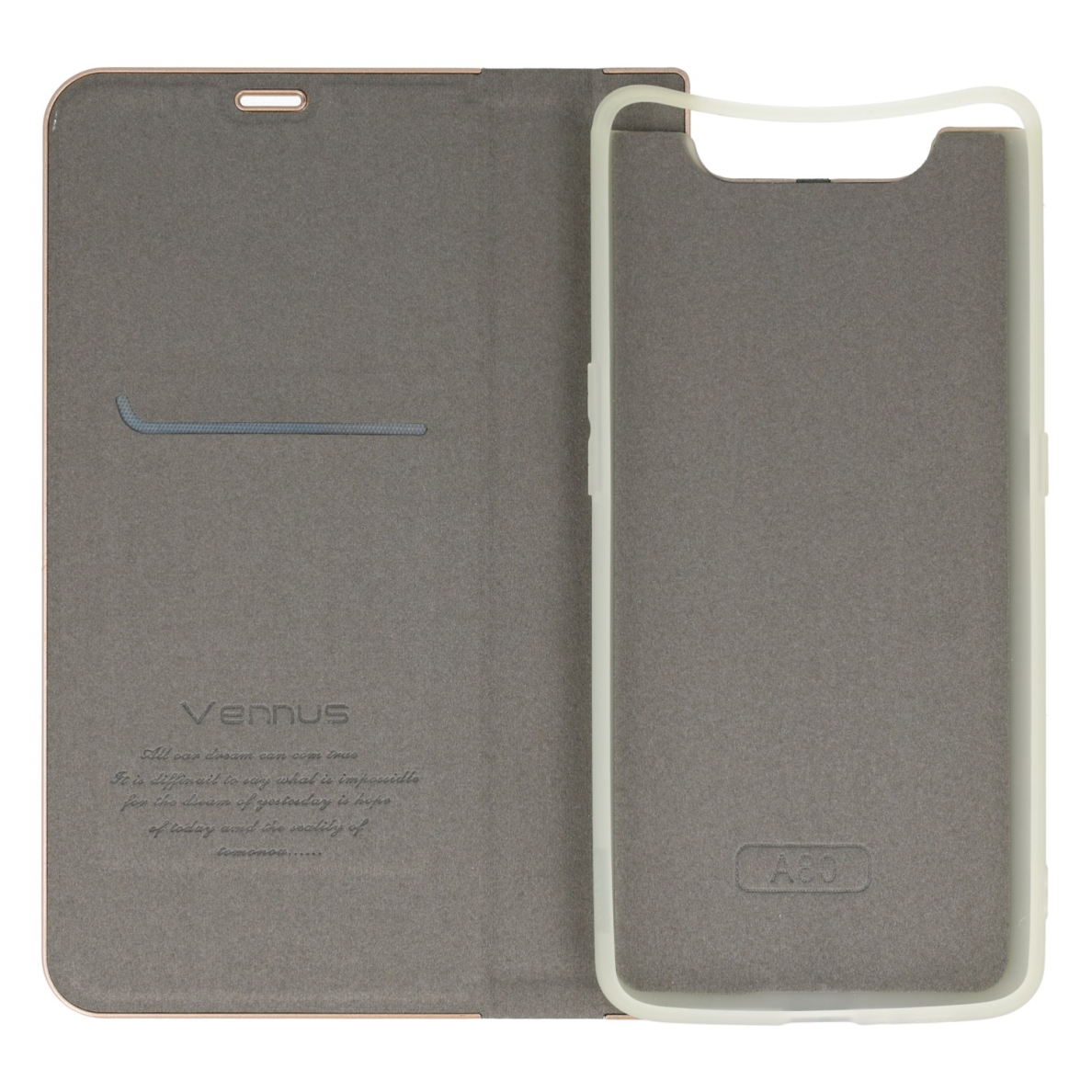 Samsung A80/A90 pilkas VENBOOK dėklas 2