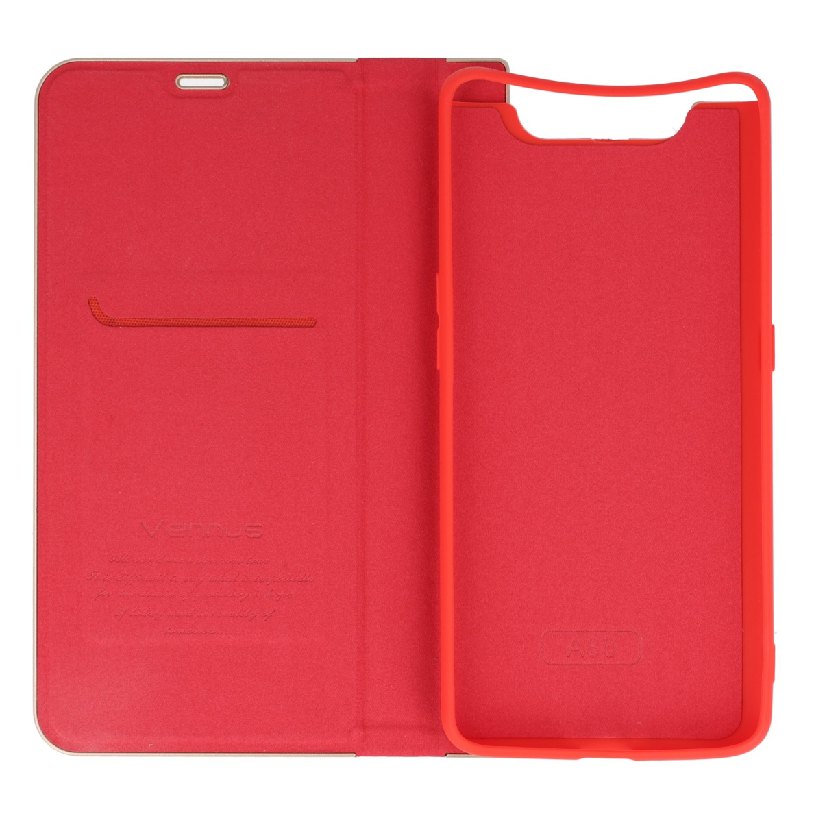 Samsung A80/A90 raudonas VENBOOK dėklas 2
