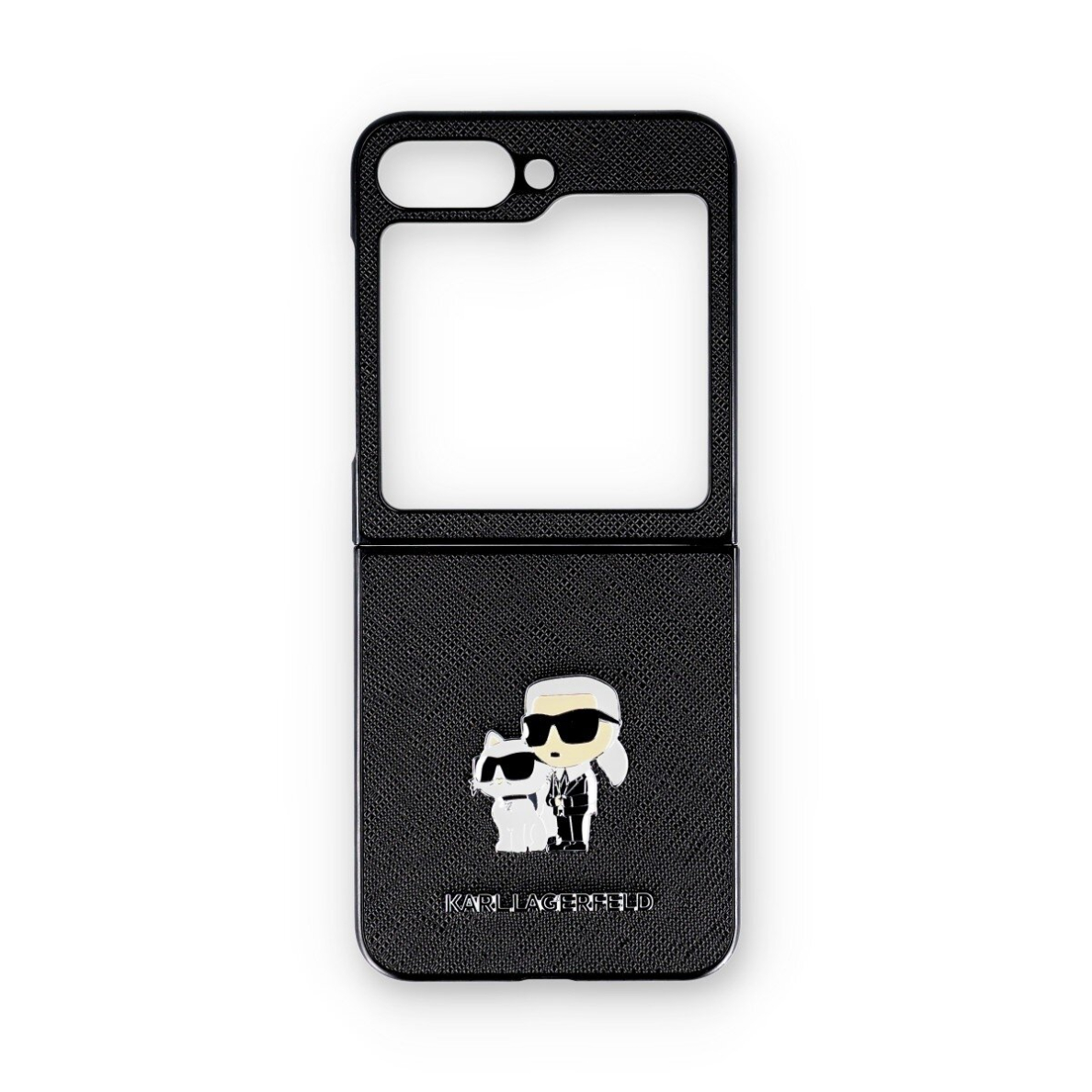 Samsung FLIP6 5G black Saffiano Metal Pin KARL LAGERFELD nugarėlė KLHCZF6SAPKCNPK