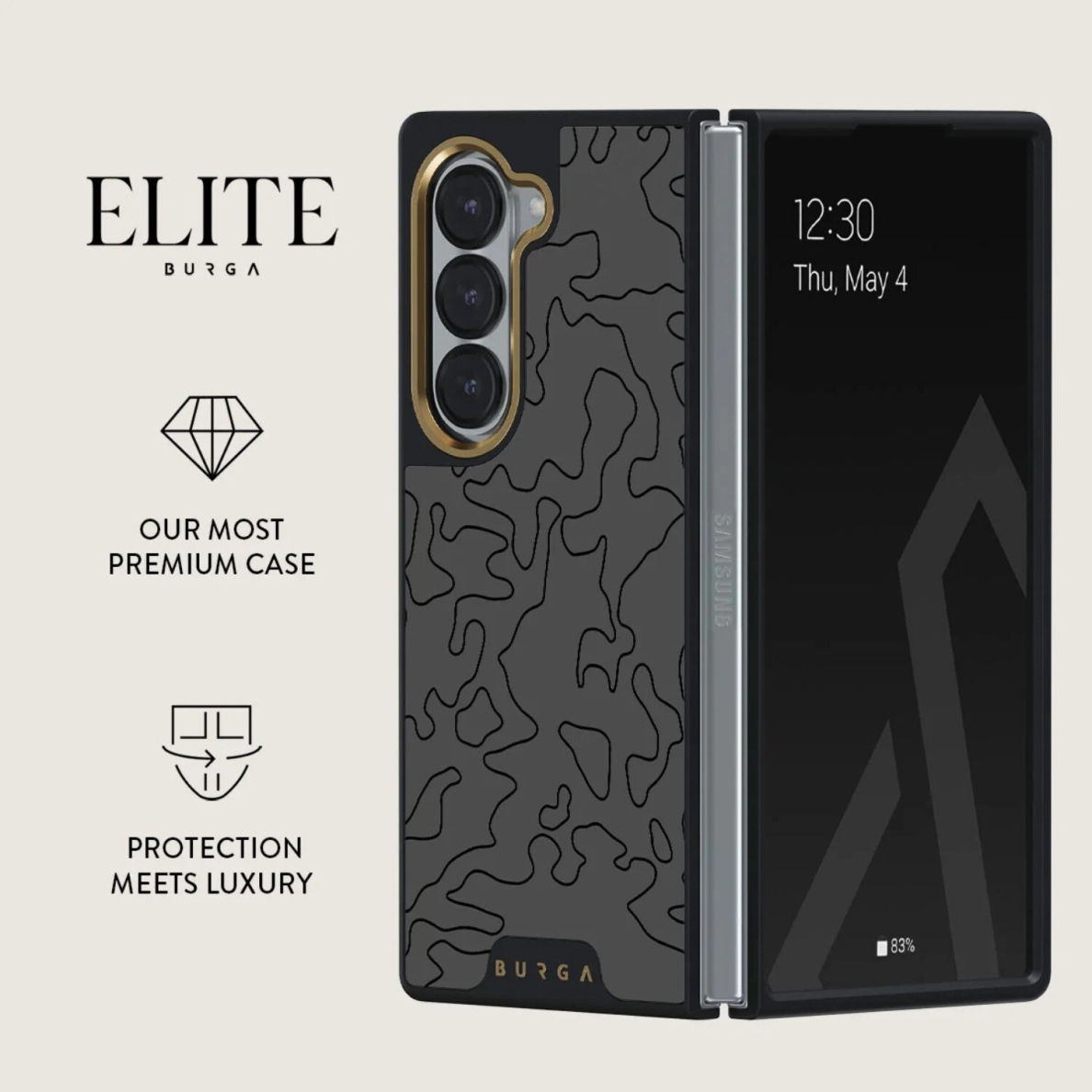 Samsung FOLD6 5G Elite Black Rock BURGA nugarėlė 1