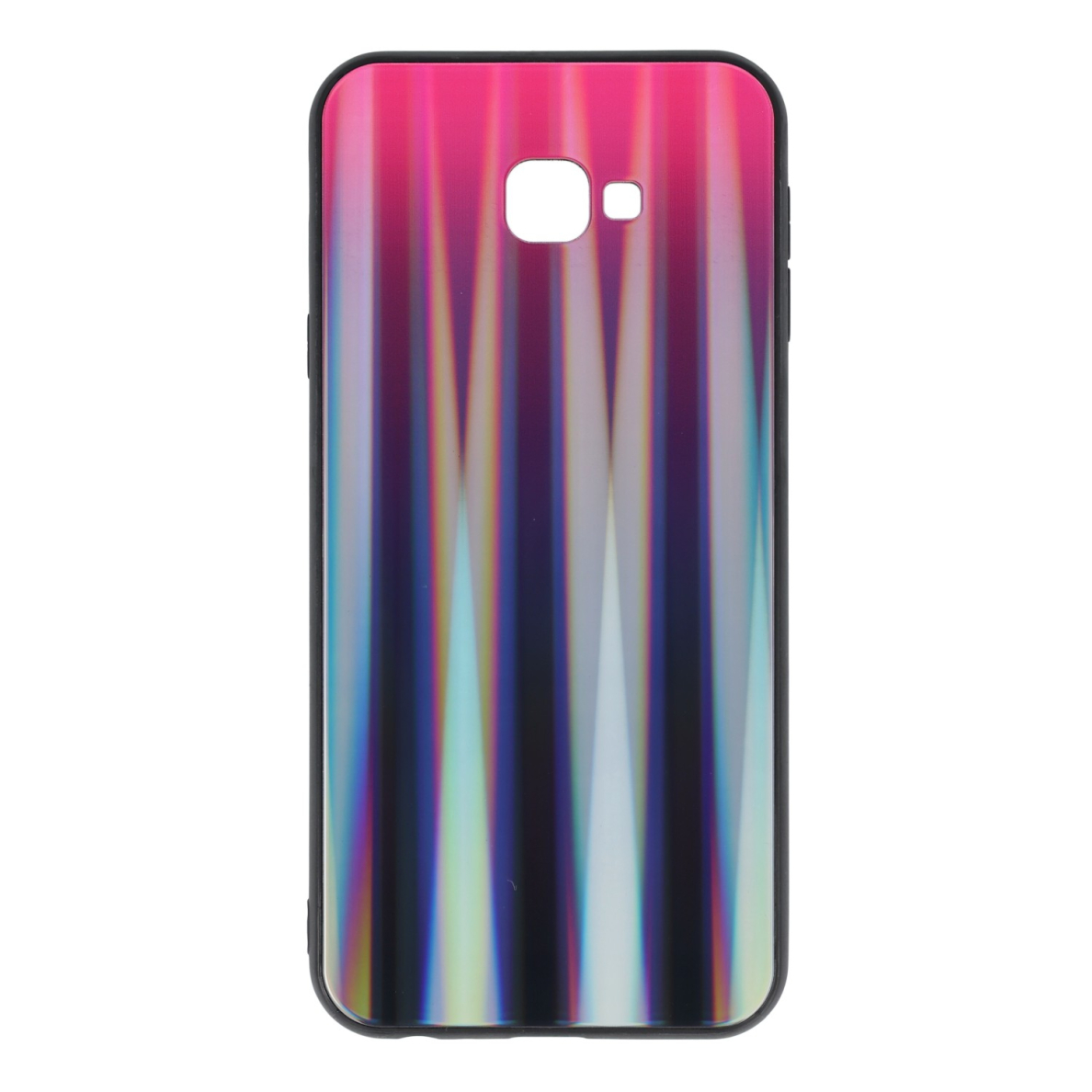 Samsung J4 PLUS 2018 rožinė+juoda AURORA GLASS nugarėlė