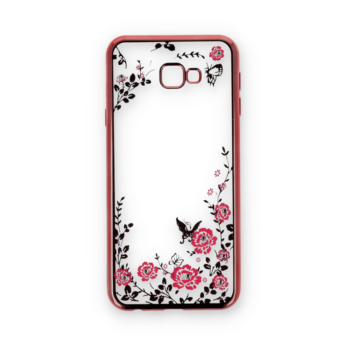 Samsung J4 PLUS rausva perfect FLOWERS nugarėlė 1